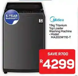 Pick n Pay Hypermarket Midea 11kg Titanium Top Loader Washing Machine offer