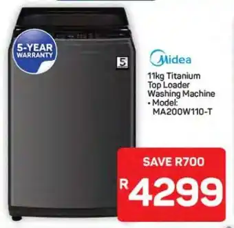 Pick n Pay Hypermarket Midea 11kg Titanium Top Loader Washing Machine offer