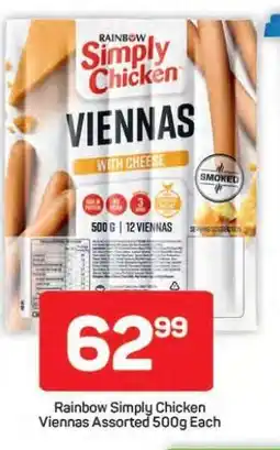 Pick n Pay Hypermarket Rainbow Simply Chicken Viennas Assorted 500g offer