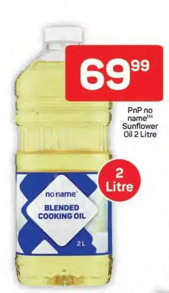 Pick n Pay Hypermarket PnP no name Sunflower Oil 2 Litre offer