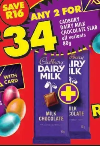 Shoprite Cadbury dairy milk chocolate slab offer