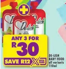 Shoprite De-lish baby food offer