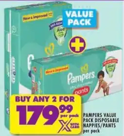 Shoprite Pampers value pack disposable with nappies/ pants offer