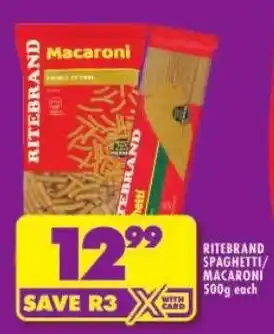 Shoprite Ritebrand spaghetti/ macaroni offer