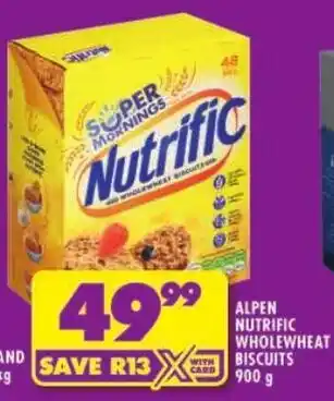 Shoprite Alpen nutrific wholewheat biscuits offer