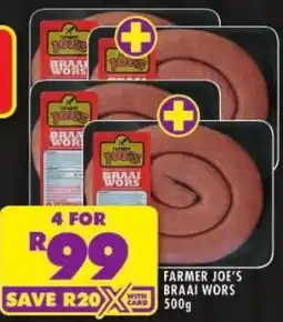 Shoprite Farmer joe's braai wors offer