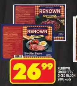 Shoprite Renown shoulder/ diced bacon offer