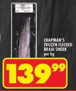 Shoprite Chapman's frozen flecked braai snoek offer