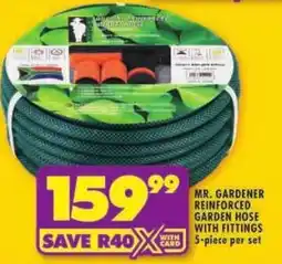 Shoprite Mr. gardener reinforced garden hose with fittings offer