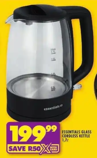 Shoprite Essentials glass cordless kettle offer