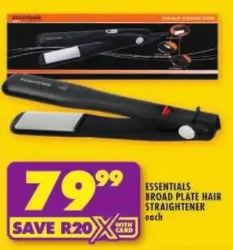 Shoprite Essentials broad plate hair straightener offer