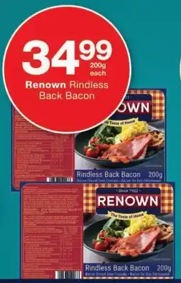 Checkers Renown Rindless Back Bacon offer