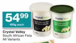 Checkers Crystal Valley South African Feta All Variants offer
