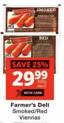 Checkers Farmer's Deli Smoked/ Red Viennas offer