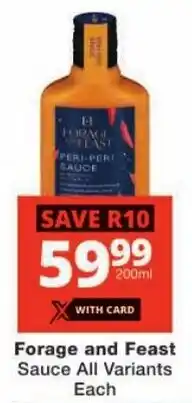 Checkers Forage and Feast Sauce All Variants offer