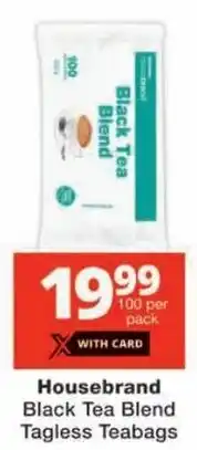 Checkers Housebrand Black Tea Blend Tagless Teabags offer