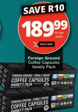 Checkers Foreign Ground Coffee Capsules Variety Pack offer