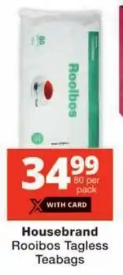 Checkers Housebrand Rooibos Tagless Teabags offer