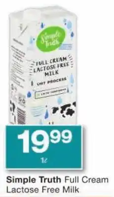 Checkers Simple Truth Full Cream Lactose Free Milk offer