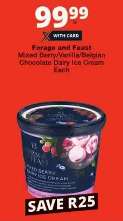 Checkers Forage and Feast Mixed Berry/ Vanilla/ Belgian Chocolate Dairy Ice Cream offer