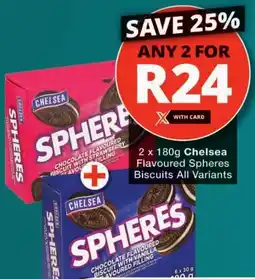 Checkers Chelsea Flavoured Spheres Biscuits All Variants offer