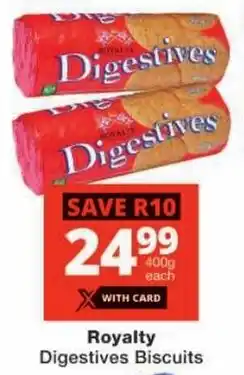 Checkers Royalty Digestives Biscuits offer