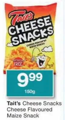 Checkers Tait's Cheese Snacks Cheese Flavoured Maize Snack offer