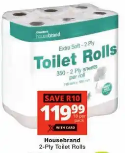 Checkers Housebrand 2-Ply Toilet Rolls offer