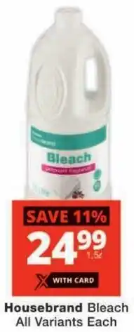 Checkers Housebrand Bleach All Variants offer