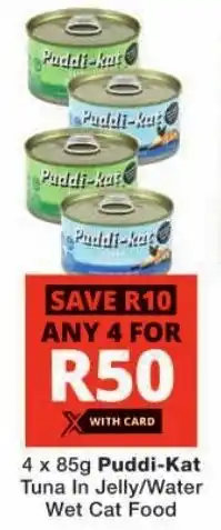 Checkers Puddi-Kat Tuna In Jelly/ Water Wet Cat Food offer