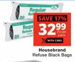 Checkers Housebrand Refuse Black Bags offer