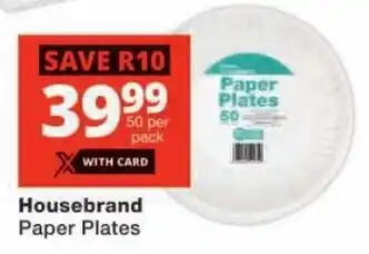 Checkers Housebrand Paper Plates offer