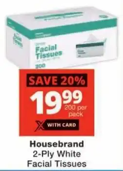 Checkers Housebrand 2-Ply White Facial Tissues offer