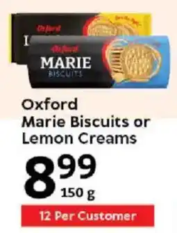 Oxford Freshmarket Oxford Marie Biscuits or Lemon Creams offer