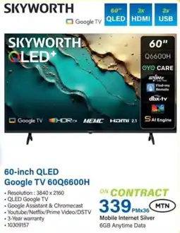 Incredible Connection Skyworth 60-inch QLED Google TV offer