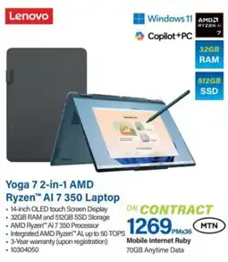 Incredible Connection Lenovo Yoga 7 2-in-1 AMD Ryzen AI 7 350 Laptop offer