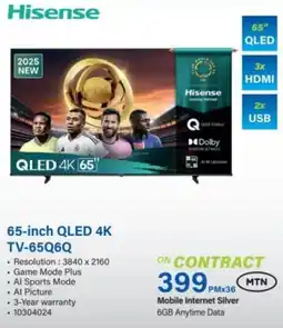 Incredible Connection Hisense 65-inch QLED 4K TV offer