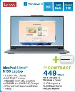 Incredible Connection Lenovo IdeaPad 3 Intel N100 Laptop offer