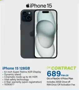 Incredible Connection iPhone 15 128GB offer