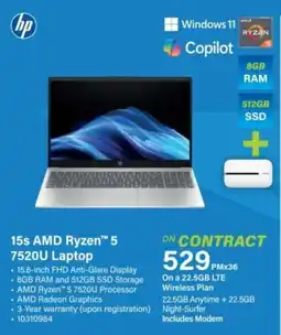 Incredible Connection Hp 15s AMD Ryzen 5 7520U Laptop offer