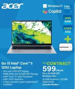 Incredible Connection Acer Go 15 Intel Core 5 120U Laptop offer