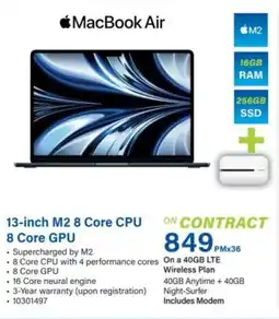 Incredible Connection Apple MacBook Air 13-inch M2 8 Core CPU 8 Core GPU offer