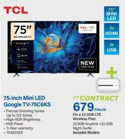 Incredible Connection TCL 75-inch Mini LED Google TV offer