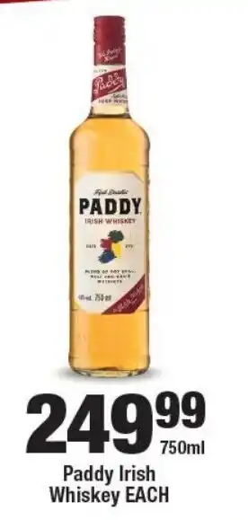 OK Liquor Paddy Irish Whiskey offer