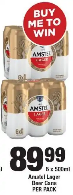 OK Liquor Amstel Lager Beer Cans offer