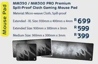 Computer Mania Corsair MM350/ MM300 PRO Premium Spill-Proof Cloth Gaming Mouse Pad offer