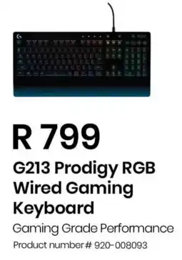 Computer Mania Logitech G213 Prodigy RGB Wired Gaming Keyboard offer