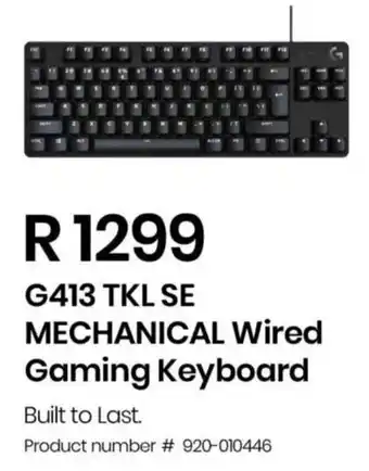 Computer Mania Logitech G413 TKL SE Mechanical Wired Gaming Keyboard offer