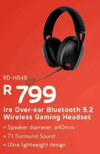 Computer Mania Redragon Ire Over-ear Bluetooth 5.2 Wireless Gaming Headset offer