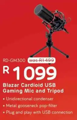 Computer Mania Redragon Blazar Cardioid USB Gaming Mic and Tripod offer